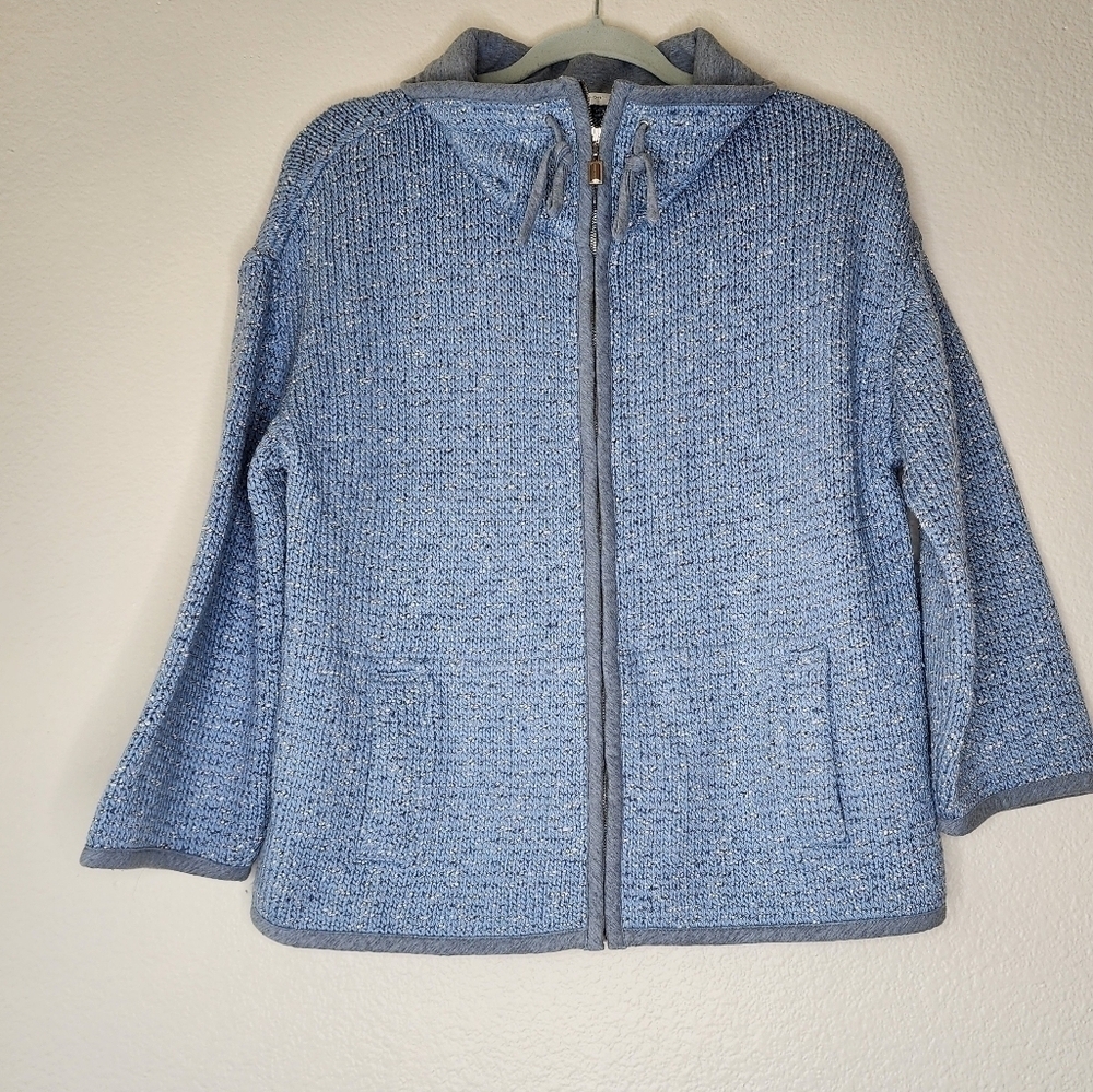 St. John Sport Heather Blue Knit Jacket M